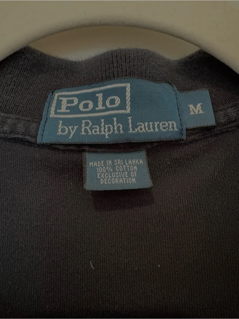 VNTG Polo by Ralph Lauren Classic Black Short-Sleeve Polo with Red Pony Cotton